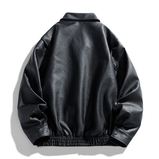 Herren Lässige Kunstlederjacke mit praktischen Taschen Shop Nory