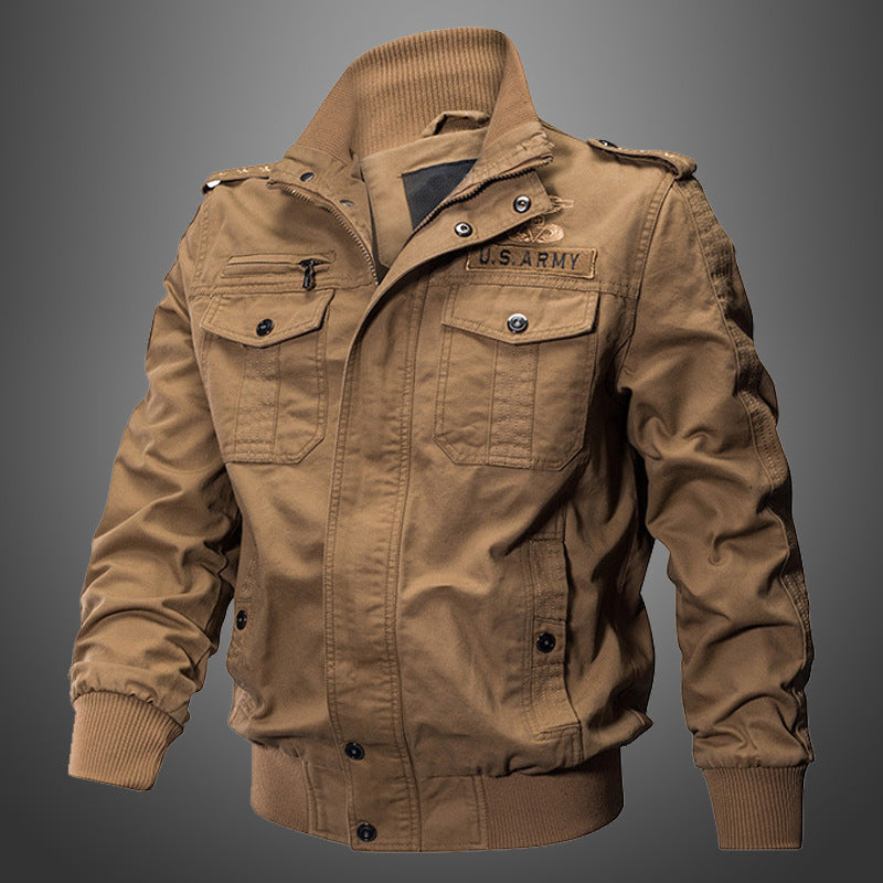Herren Kurzblouson Canvas-Fieldjacke mit Schulterepauletten, Brustpattentaschen und geripptem Saum Shop Nory