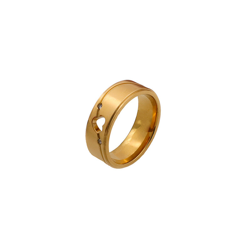 Damen Moderner Ring mit Herz-Ausschnitt und funkelnden Akzenten Shop Nory