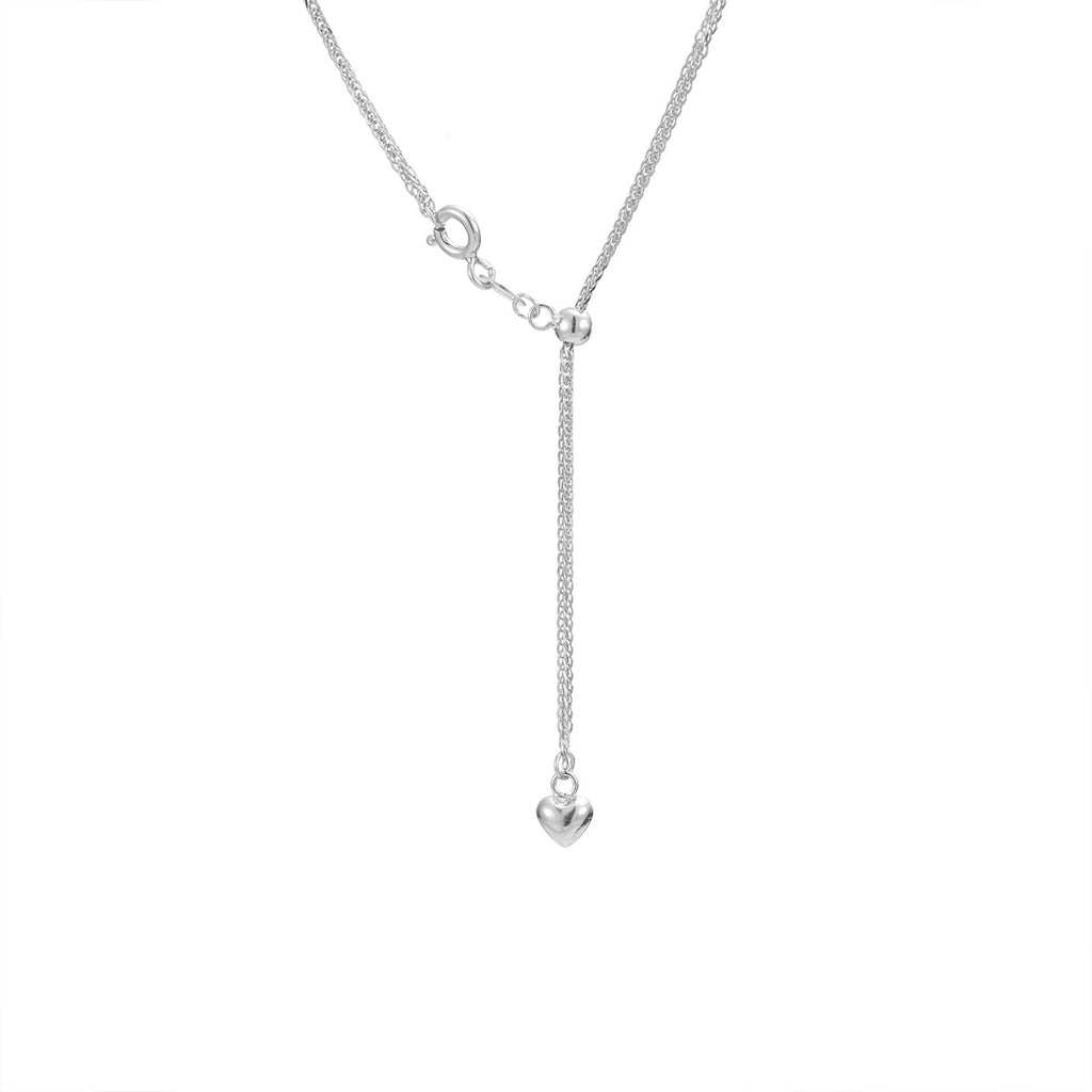 Damen elegante Herz-Halskette mit verstellbarem Anhänger und feiner Gliederkette Shop Nory