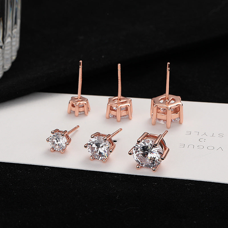 Damen Ohrstecker mit funkelnden Zirkonia in verschiedenen Größen Shop Nory