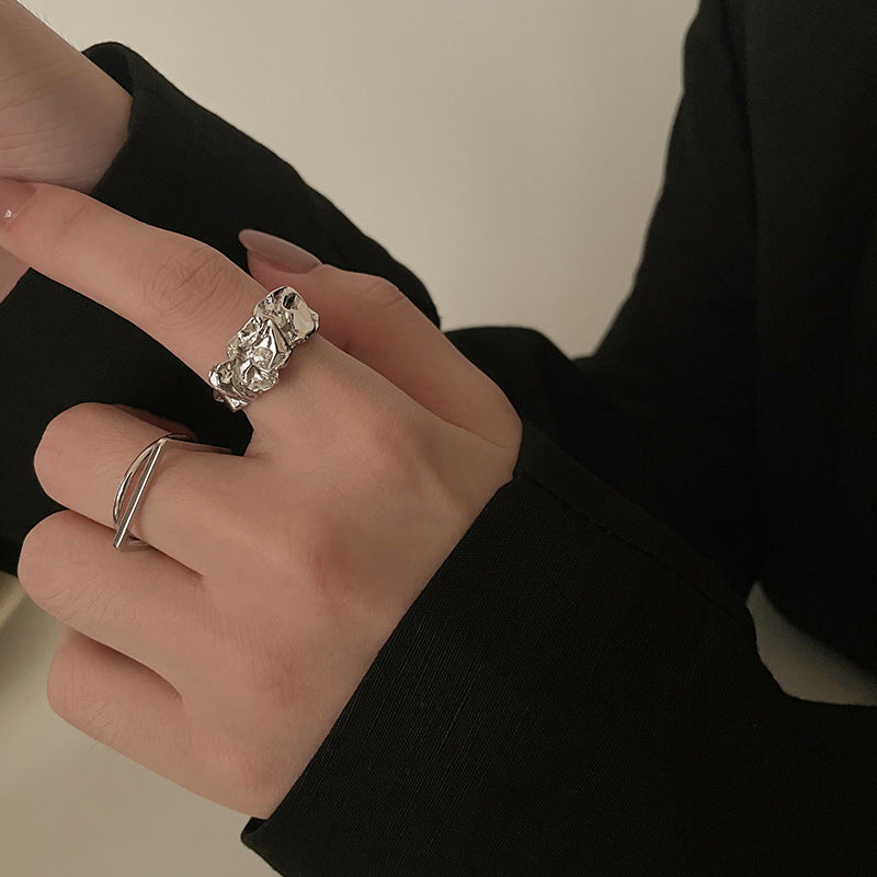 Damen Offener Ring mit quadratischem Design Shop Nory