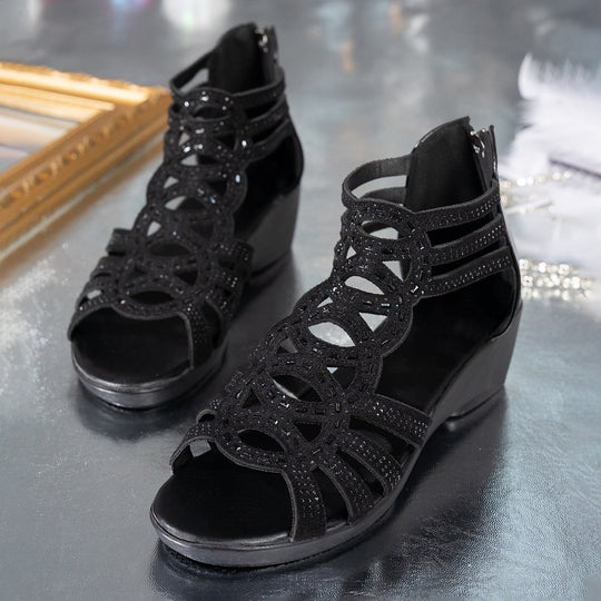 Damen Elegante Plateau-Sandalen mit modischen Riemen Shopnory