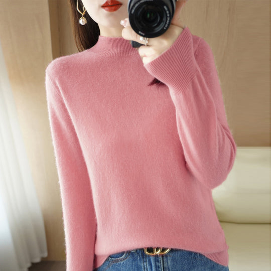Damen Kurzrollkragenpullover in Kaschmir-Optik mit extralangen Rippbündchen Shop Nory