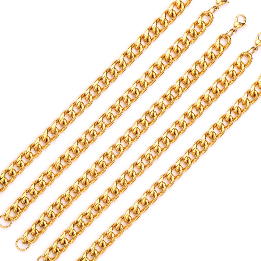 Damen Edelstahl Armband mit goldplattierter Kettenstruktur Shop Nory