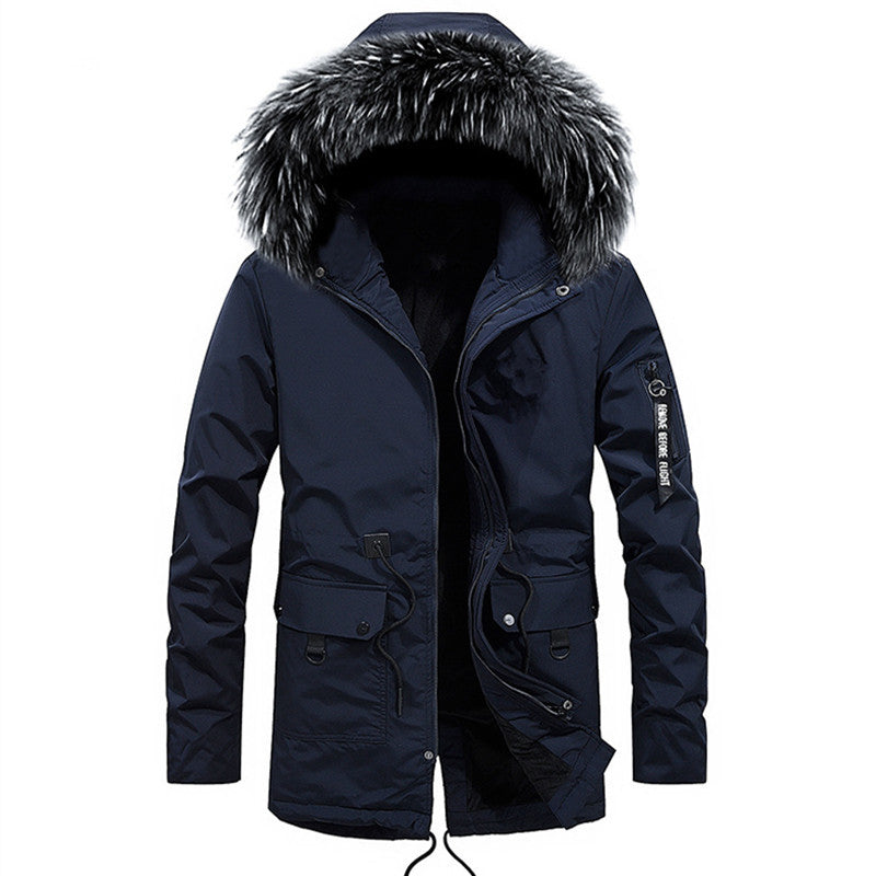 Herren Winterparka mit Kunstfellkapuze, Thermofütterung und Multifunktionstaschen Shop Nory