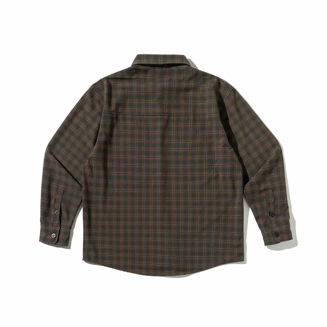 Herren Karierte Hemdjacke aus schwerem Twill mit Brustpattentasche und gerundetem Saum Shop Nory