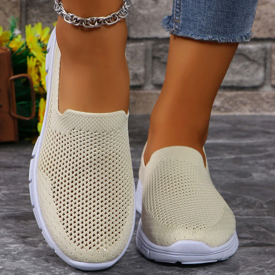 Damen Slip-On Freizeitschuhe mit atmungsaktiver Netzstruktur