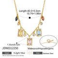 Damen Halskette mit bunten Zirkonia-Anhängern und hochwertiger Edelstahlverarbeitung Shop Nory