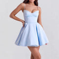 Damen Skaterkleid mit zarten Spaghettiträgern und elegantem Taillenkorsett