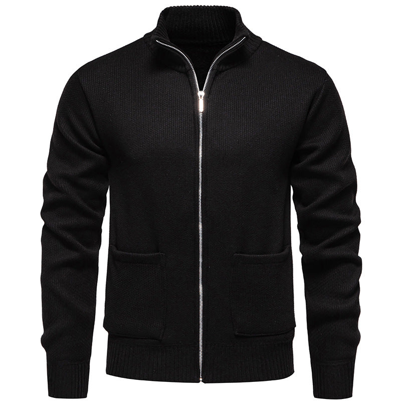 Herren Strickjacke mit durchgehendem Reißverschluss und seitlichen Taschen