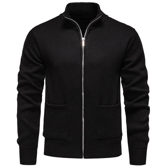 Herren Strickjacke mit durchgehendem Reißverschluss und seitlichen Taschen
