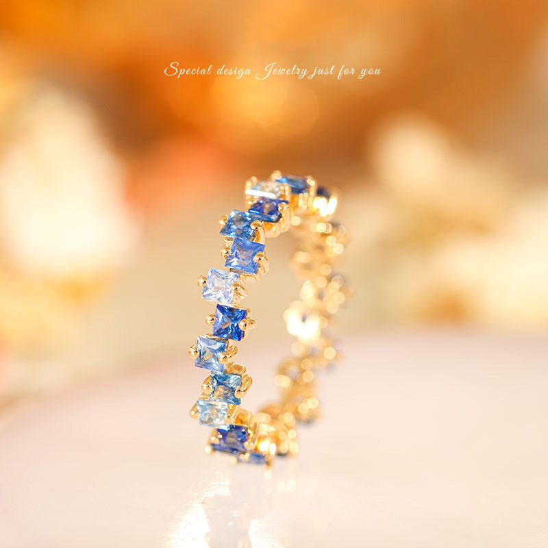 Damen modischer Ring mit mehrfarbigen Steinbesatz Shop Nory