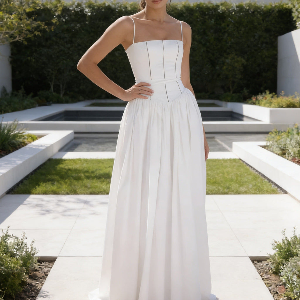 Damen Elegantes Maxikleid mit floralem Muster und schulterfreiem Design