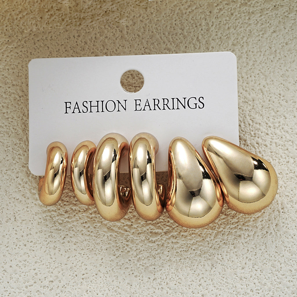 Damen skulptierte Modeschmuck-Ohrringe Shop Nory