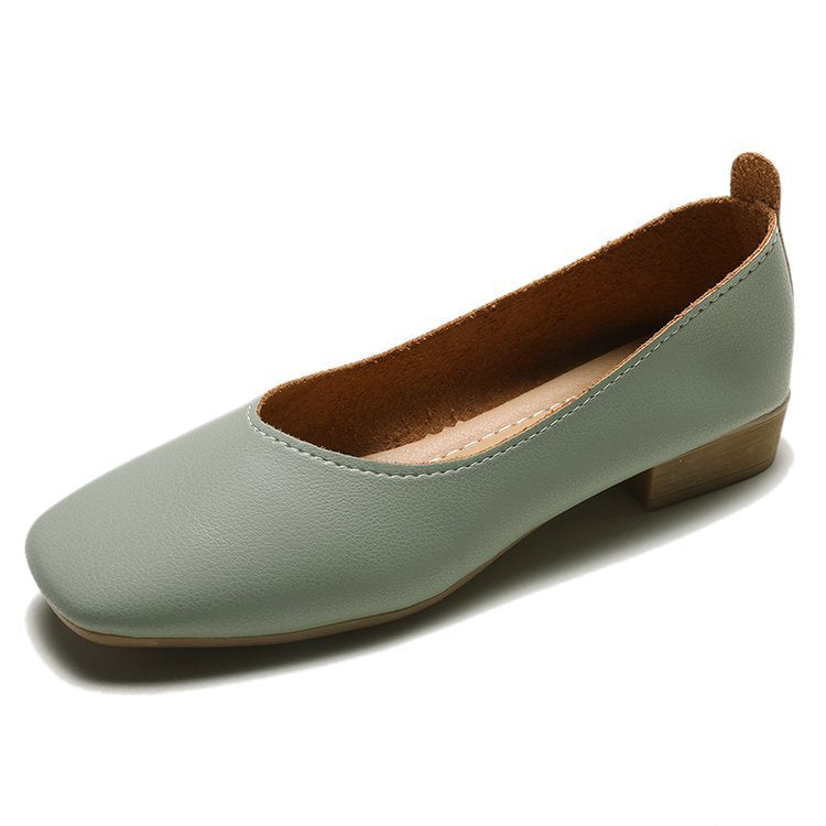 Damen elegante Ballerinas mit quadratischer Spitze und komfortablem Blockabsatz