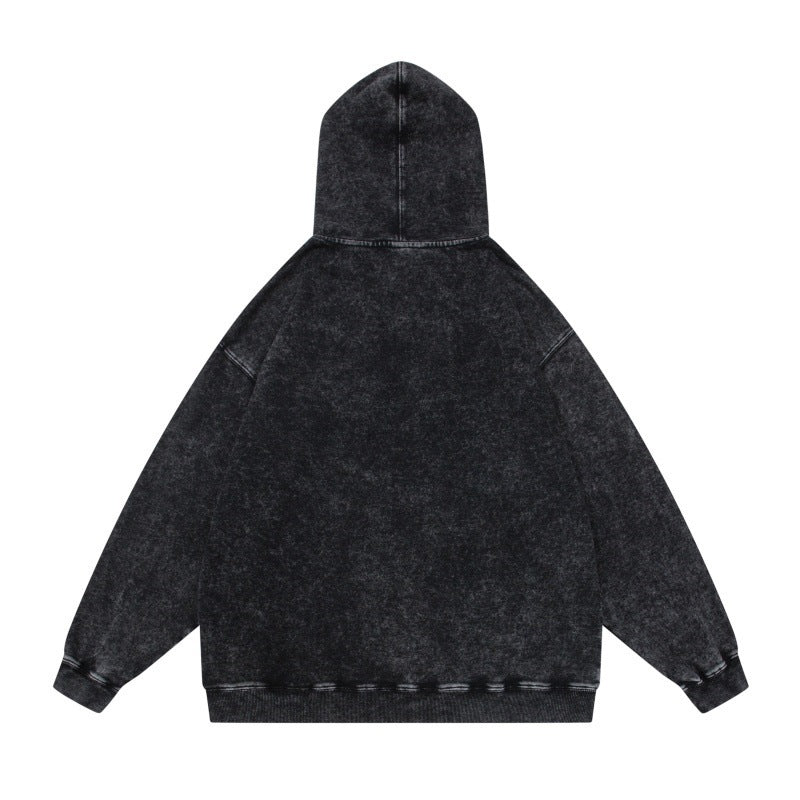 Unisex Oversize-Kapuzenpullover im Acid-Wash mit Kängurutasche und Raglanärmeln Shop Nory