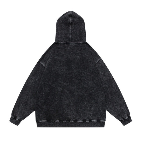 Unisex Oversize-Kapuzenpullover im Acid-Wash mit Kängurutasche und Raglanärmeln Shop Nory