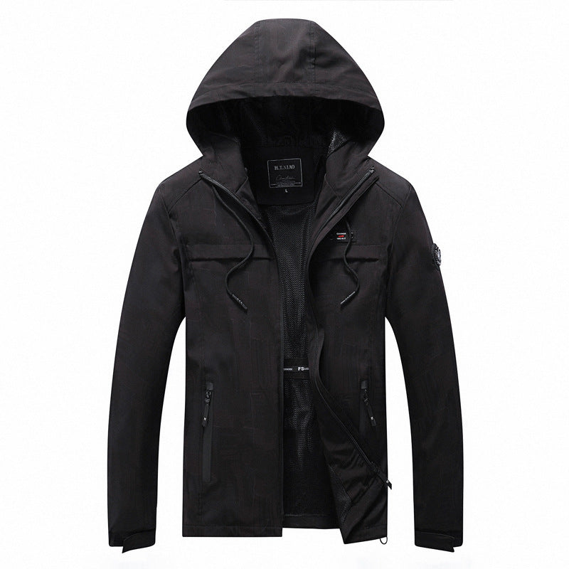 Herren Softshell-Jacke mit Kapuze, winddichtem Außenmaterial und atmungsaktivem Meshfutter Shop Nory