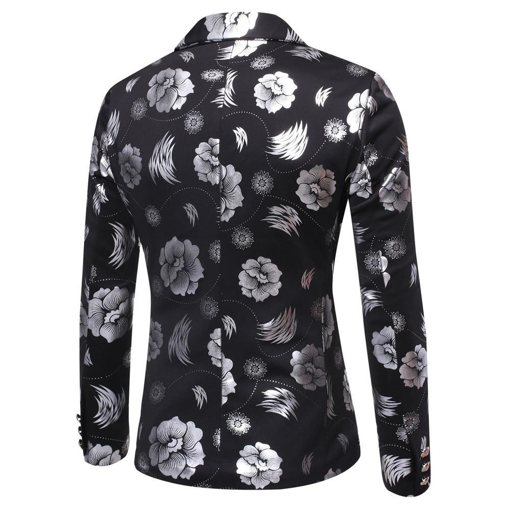 Herren Tailliertes Satin-Sakko mit Blumen-Jacquard und Schalkragen Shop Nory