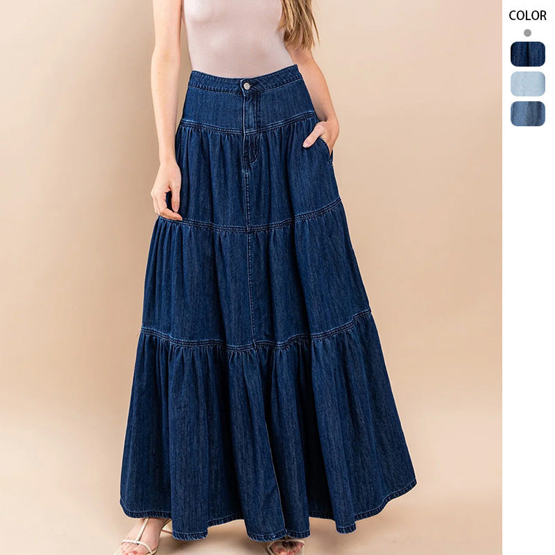 Damen luftiges Jeanskleid