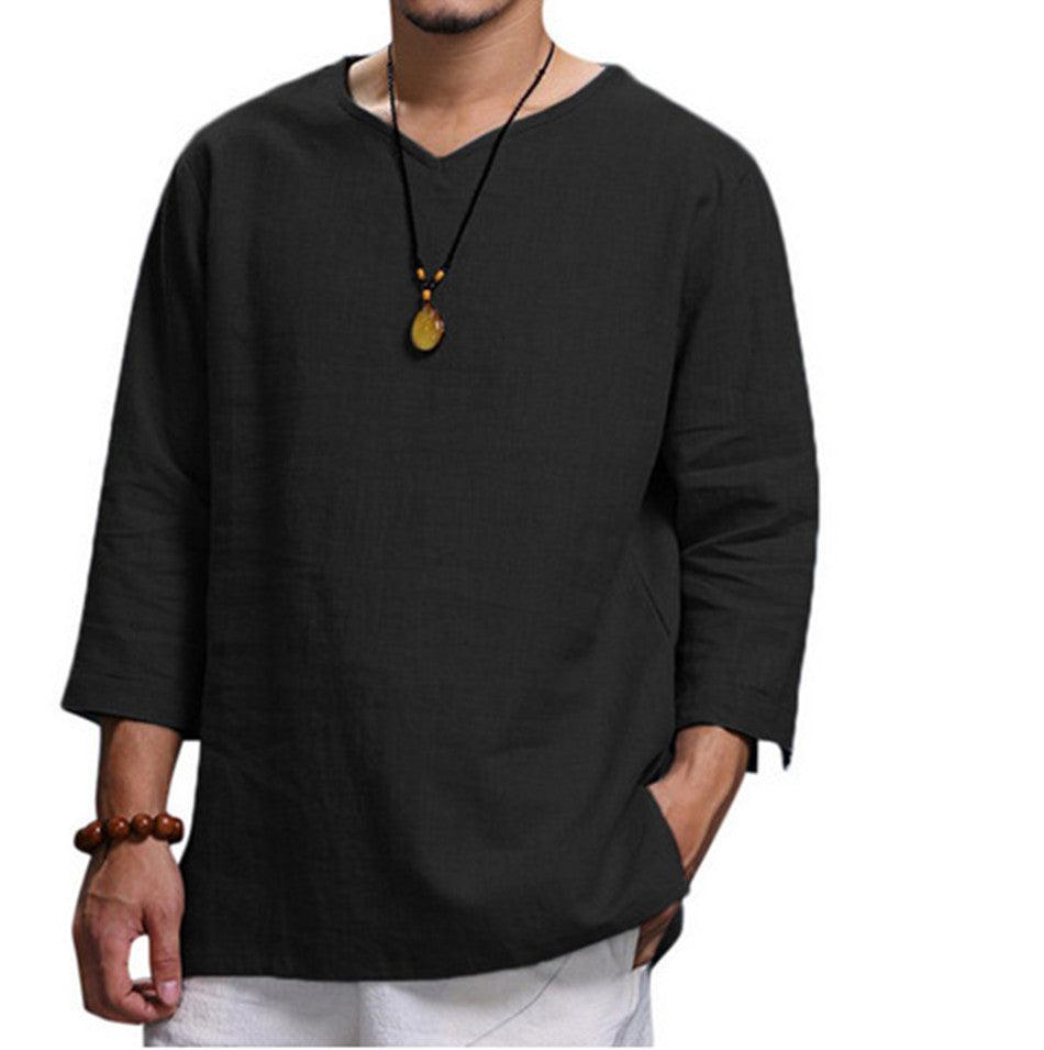 Herren Leichte Leinenbluse