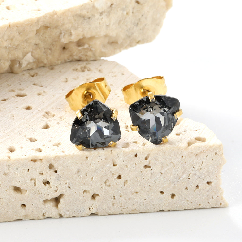 Damen Ohrstecker mit funkelnden Zirkonia-Elementen und elegantem Goldrahmen Shop Nory