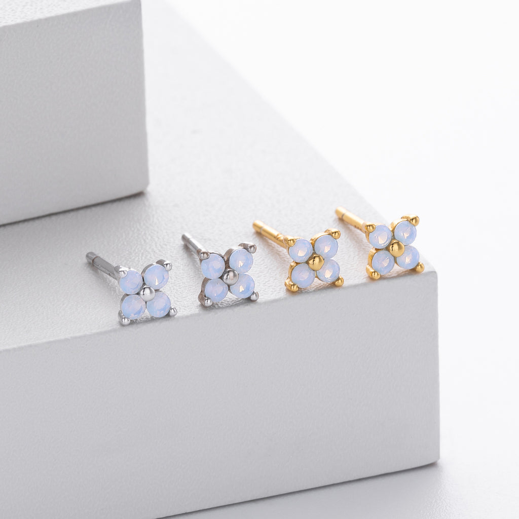 Damen Ohrstecker mit funkelndem Zirkonblüten-Design aus 925 Sterling Silber Shop Nory