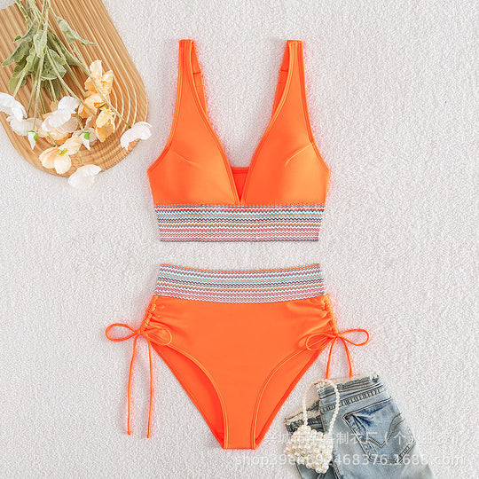 Damen Hochgeschnittener Sportbikini Shopnory