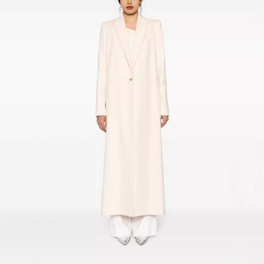 Damen Longline Wollmantel mit Ein-Knopf-Verschluss und tailliertem Revers Shop Nory