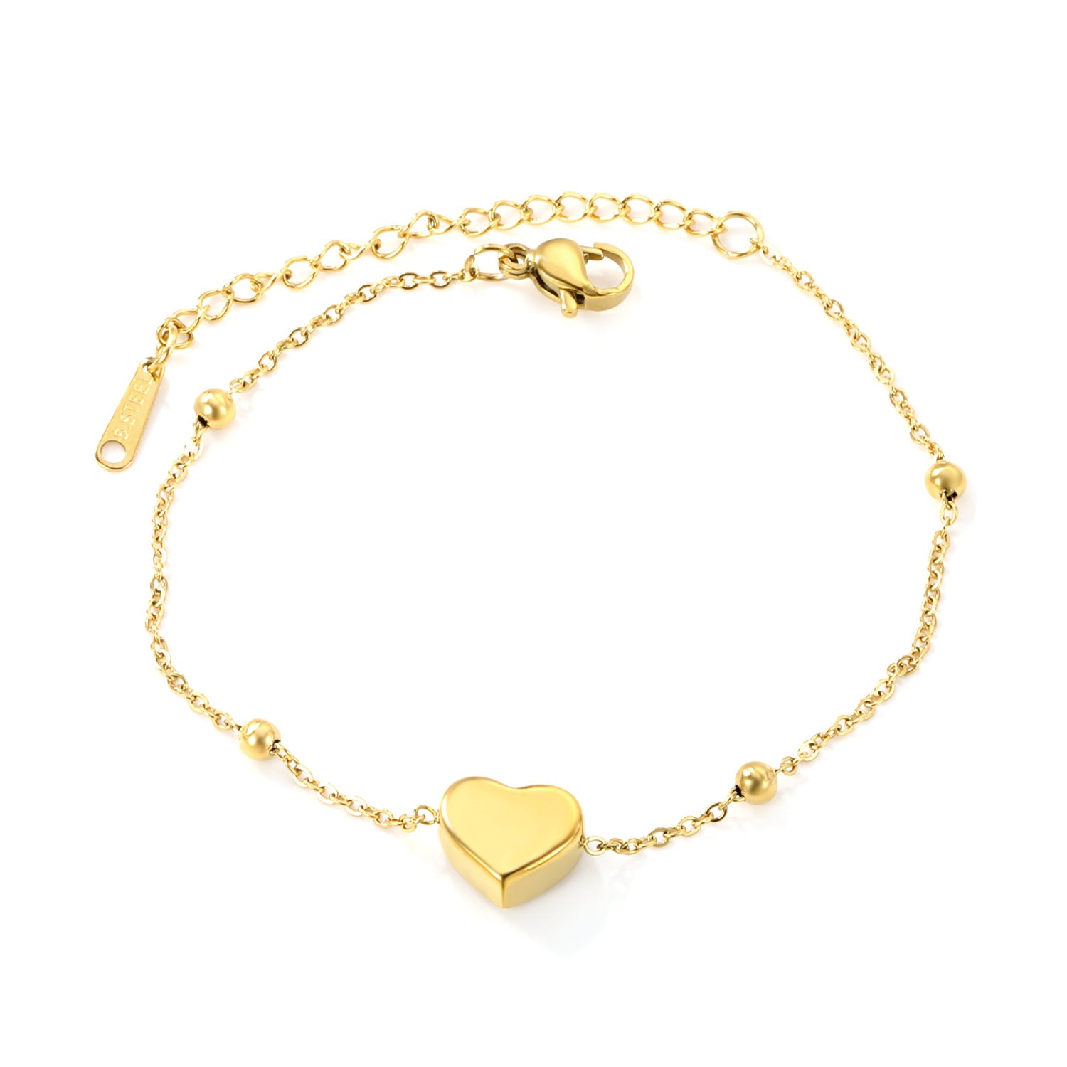 Damen Armband mit herzförmigem Anhänger und verstellbarem Kettendesign Shop Nory