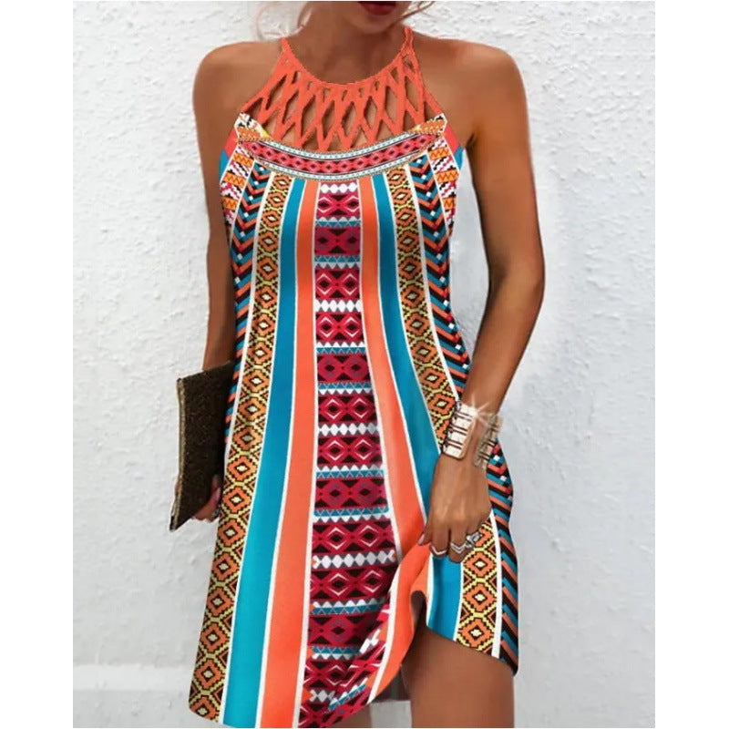Damen Neckholder Kleid mit funkelndem Gradient-Design
