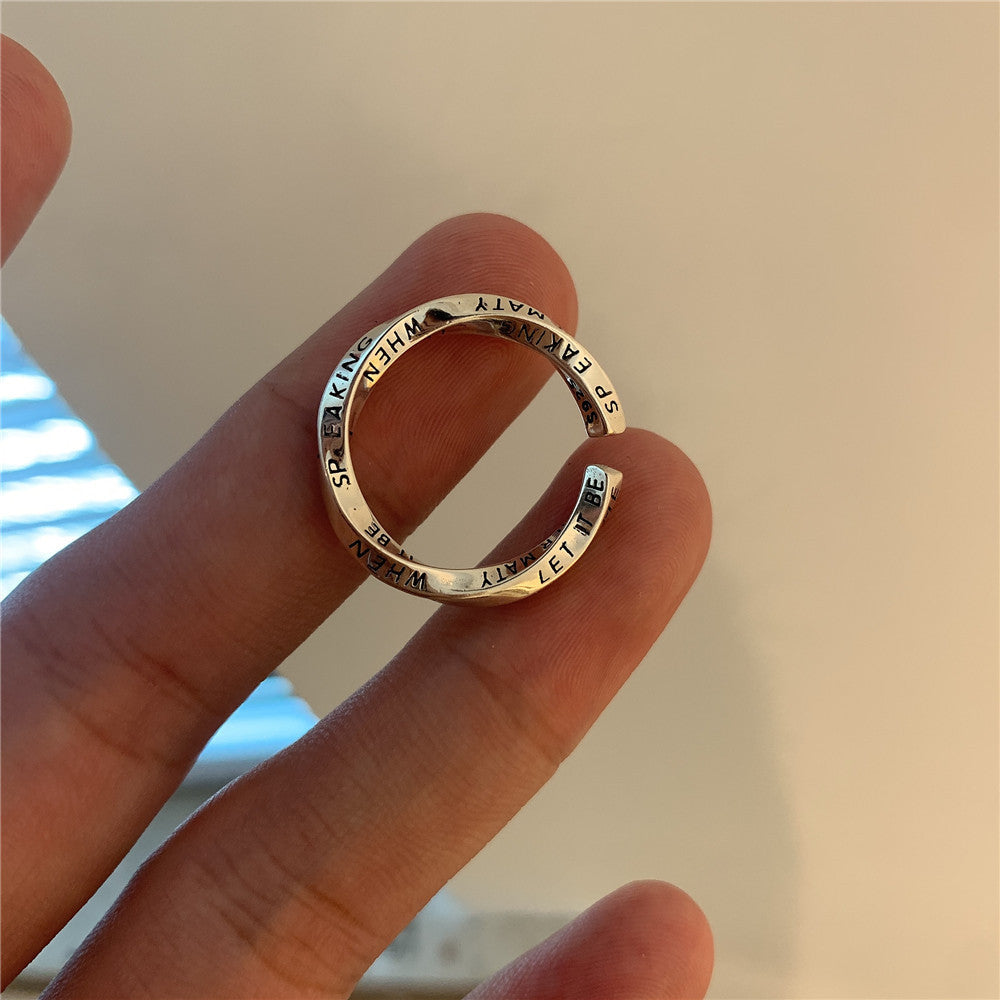 Damen Offener Ring mit inspirierendem Schriftzug und modernem Design Shop Nory
