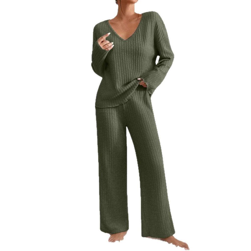 Damen Lässiges Strick-Loungewear-Set