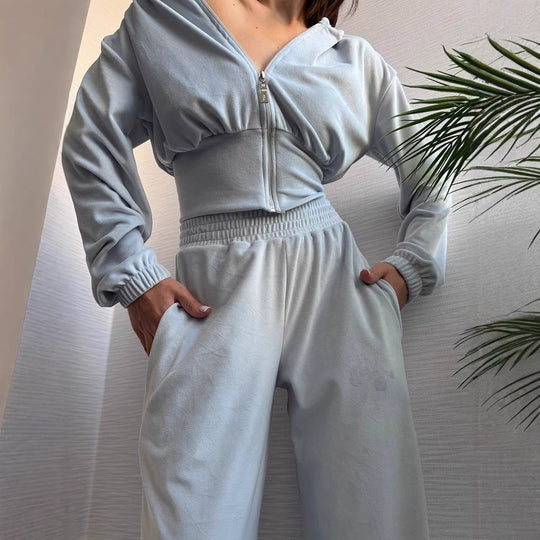 Damen Taillierte Cropped-Kapuzenjacke mit figurformendem Schlauchbund Shop Nory
