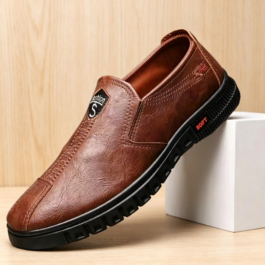Herren Elegante und Bequeme Slip-On Lederschuhe Shop Nory