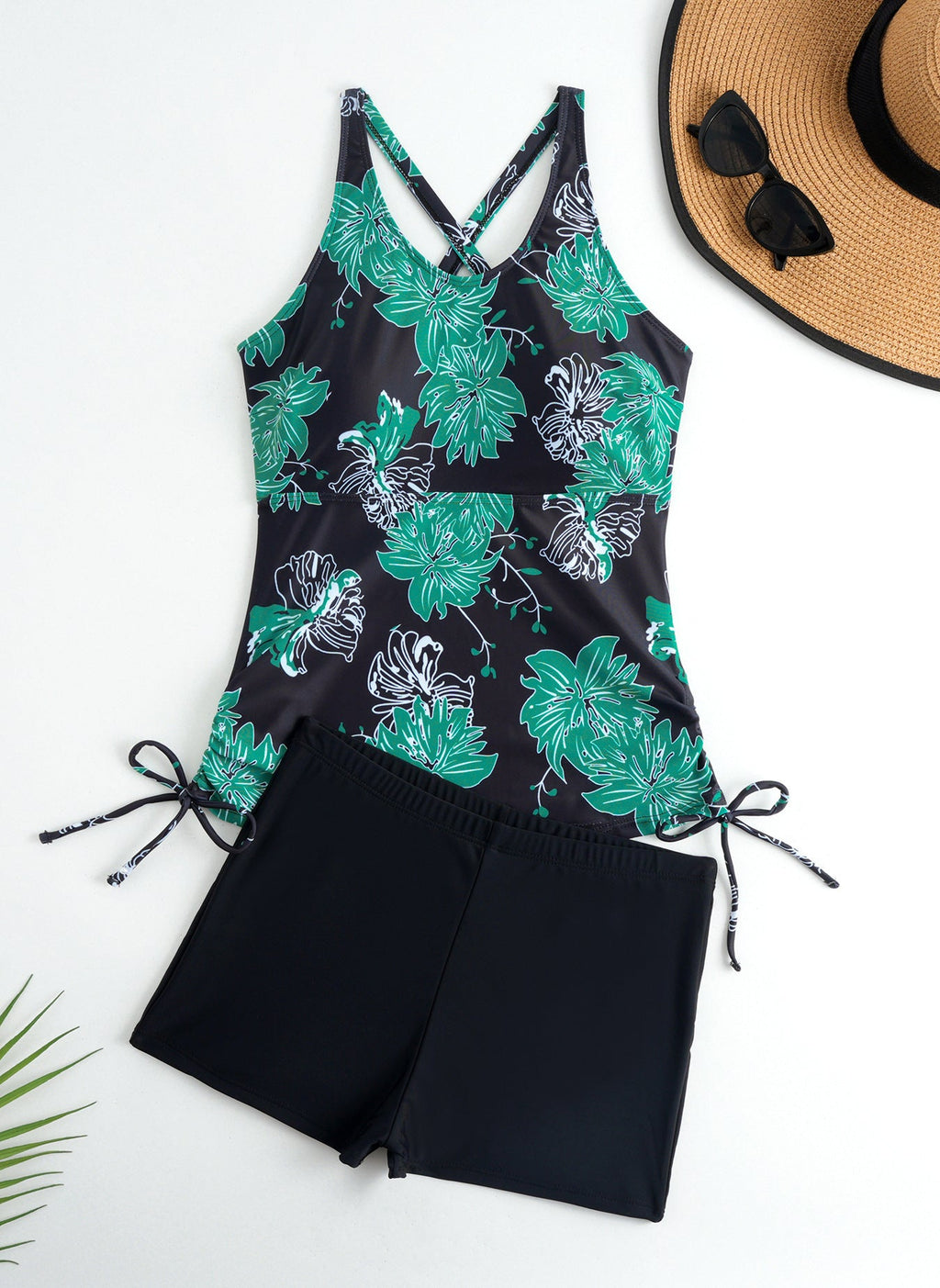 Damen Tankini-Set mit floralem Oberteil und bequemen Shorts