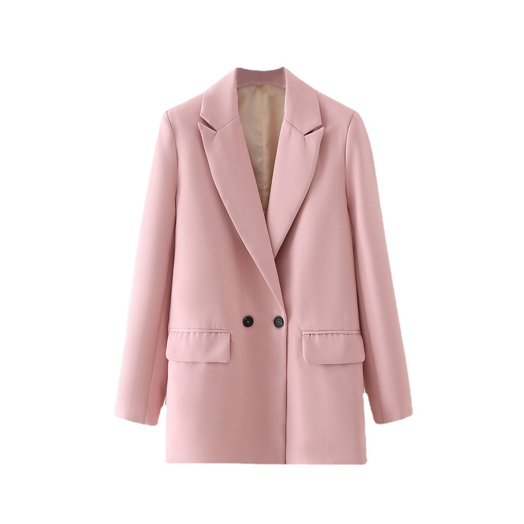 Damen Oversize Doppelreihiger Blazer mit fallendem Revers und weicher Innenfütterung Shop Nory