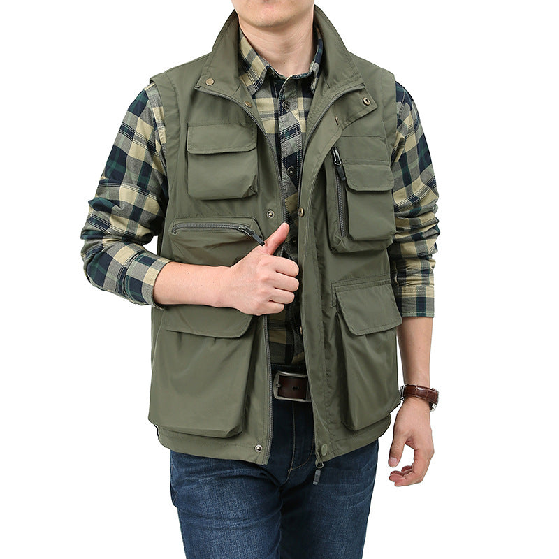 Herren Angler- und Fotoweste mit vielseitigen Taschen und praktischem Verschluss Shop Nory