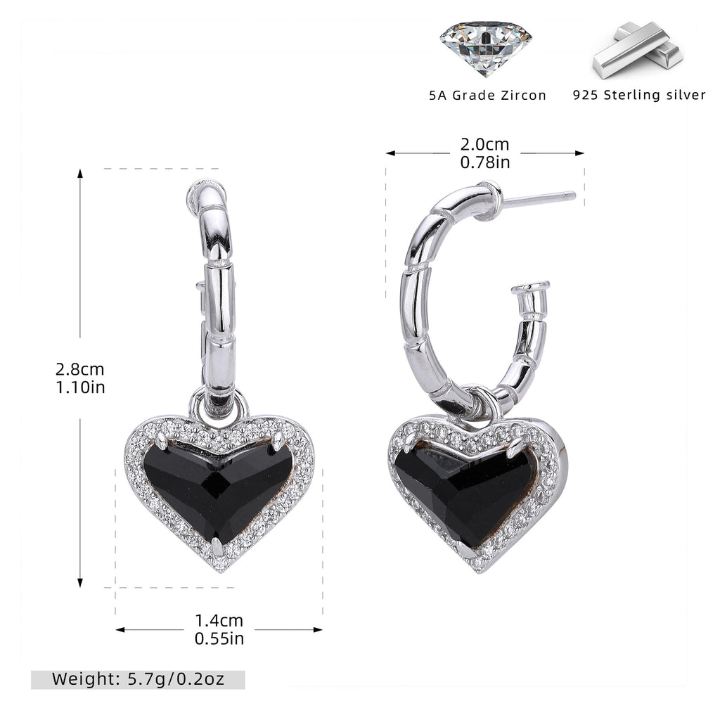 Damen Creolen mit herzförmigem Zirkon-Anhänger und goldfarbener Beschichtung Shop Nory