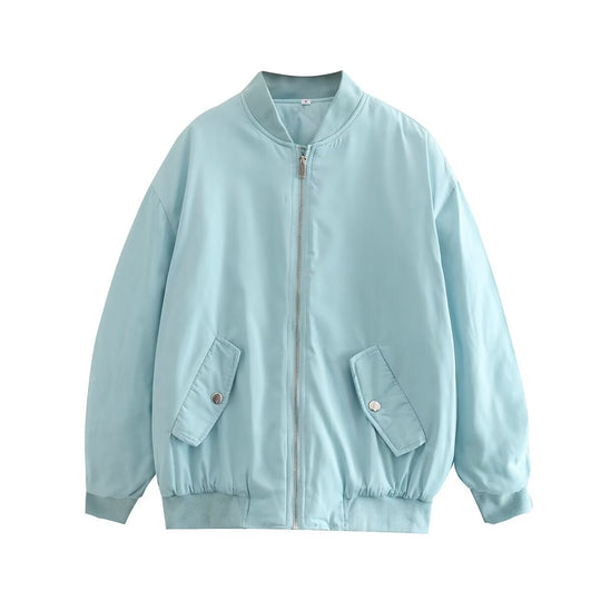 Damen Boxy Bomberjacke im Oversize‑Look mit Reißverschluss und abgeschrägten Pattentaschen Shop Nory