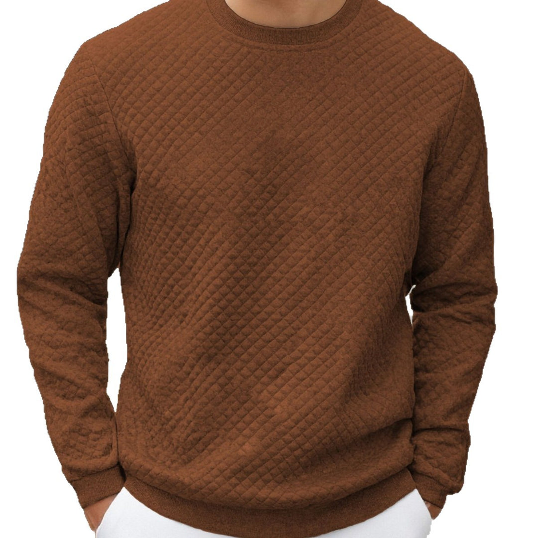 Herren gesteppter Sweatpullover mit Rautensteppung, geripptem Kragen und komfortablem Regular Fit Shop Nory