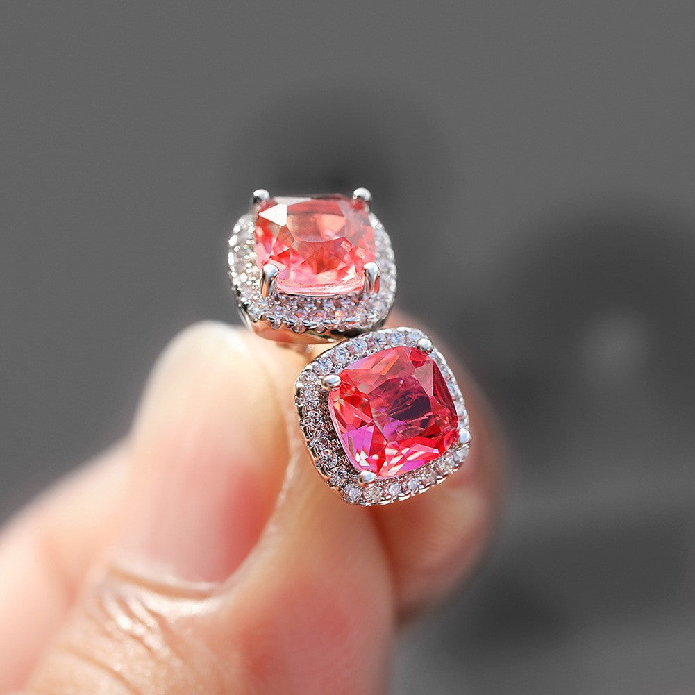 Damen Ring mit funkelnden pinken Kristallen und Zirkonia Shop Nory