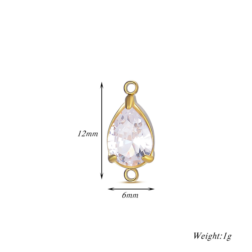 Damen Schmuckanhänger mit tropfenförmigem Kristall und elegantem Goldrahmen Shop Nory