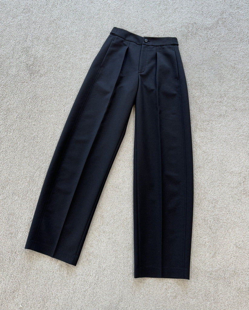 Damen Elegante weite Stoffhose mit Falten Shop Nory