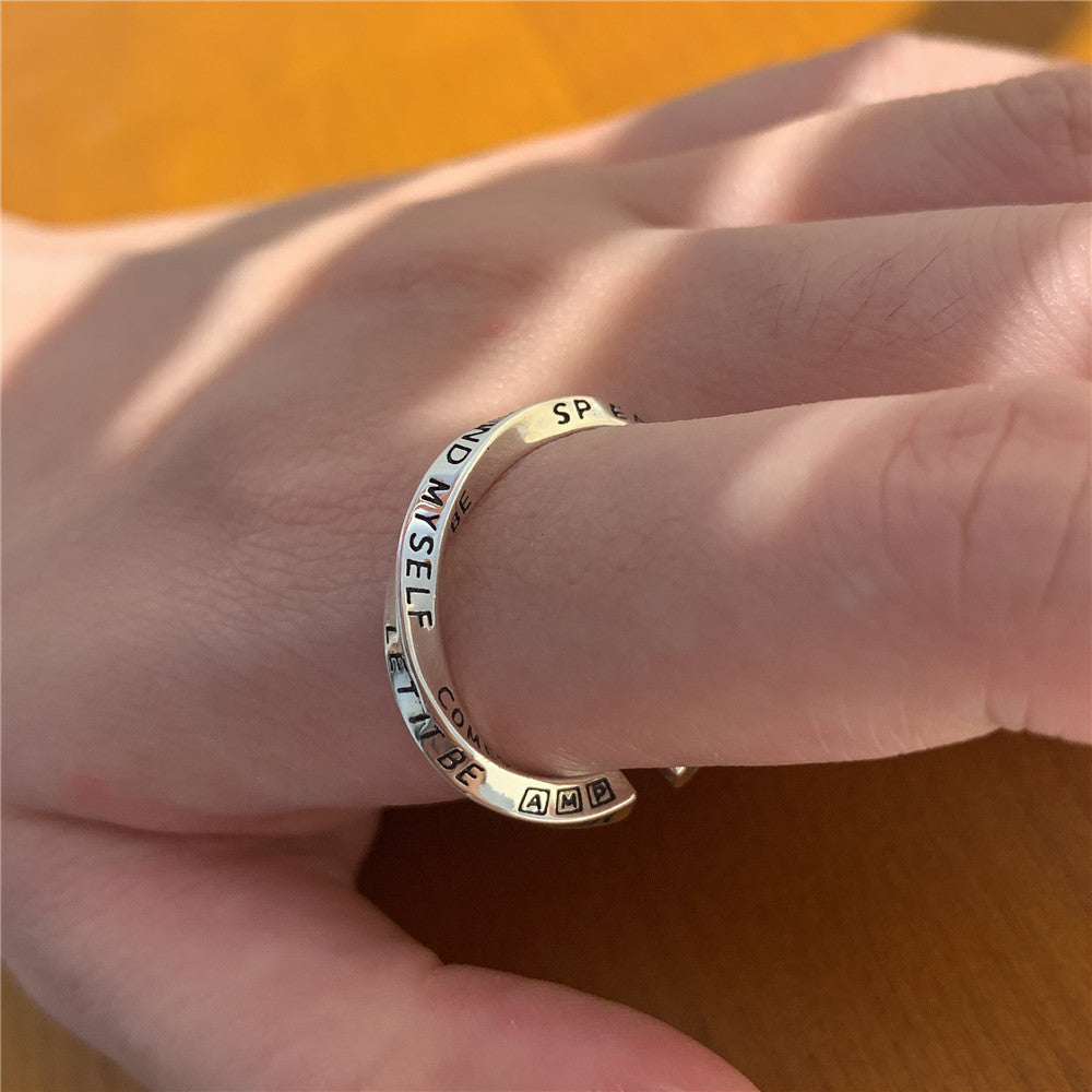 Damen Offener Ring mit inspirierendem Schriftzug und modernem Design Shop Nory