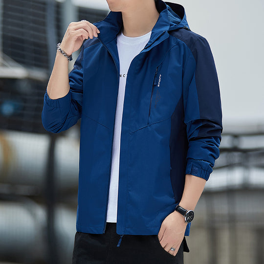 Herren Leichte wind- und wasserabweisende Kapuzenjacke im sportlichen Utility‑Style Shop Nory