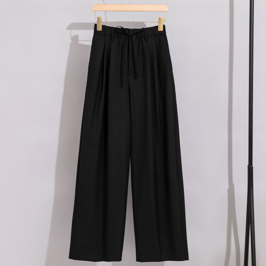 Damen Weite High‑Waist Bundhose mit Tunnelzug und Bügelfalte Shop Nory