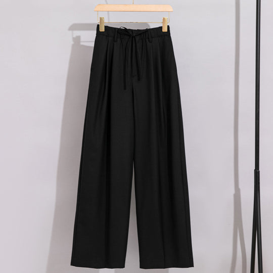 Damen Weite High‑Waist Bundhose mit Tunnelzug und Bügelfalte Shop Nory