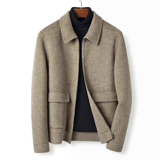 Herren Wollmix-Übergangsjacke mit Stehkragen, Reißverschluss und Pattentaschen Shop Nory